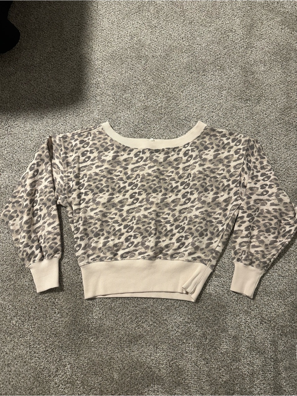 aerie Leopard Print go to off shoulder Taupe & Cream
